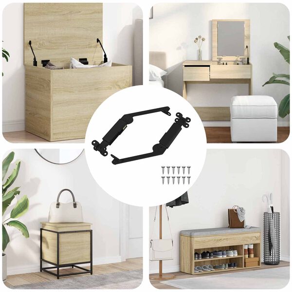 vidaXL Kaantoehing 2 pcs Must 192 x 32 x 50 mm Teras