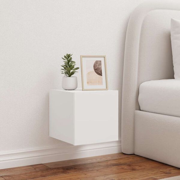 vidaXL teleri seinakapp LED-tuledega, valge, 30,5 x 35 x 30 cm