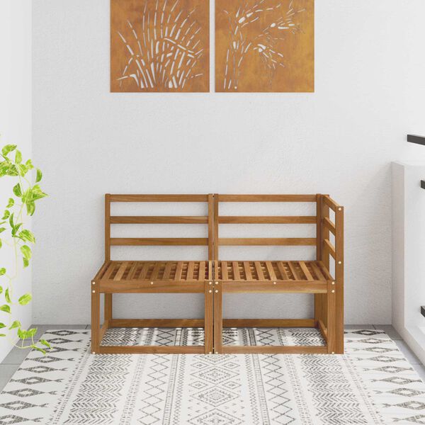 vidaXL Aed ja nurga diivan 2 T&uuml;kk Neutraalne Tugev akatsiapuu