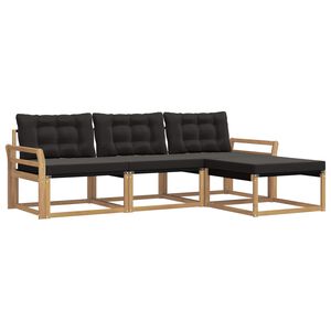 vidaXL V&auml;li diivanikomplekt padjaga 4 pcs Valge ja must