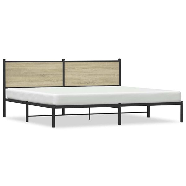 vidaXL metallist voodiraam ilma madratsita Sonoma tamm 193x203 cm