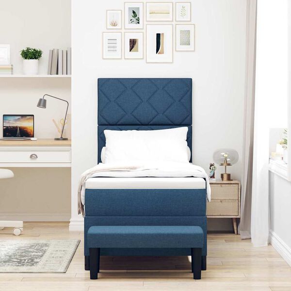 vidaXL Karbi vedrumadrats madratsiga peaga Sinine 80 x 200 cm kangas