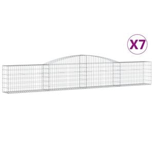 vidaXL kaarekujulised gabioonkorvid 7 tk, 400x30x60/80 cm, raud
