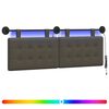 vidaXL Rippuv voodipeats LED-valgustusega Hall Kunstnahk