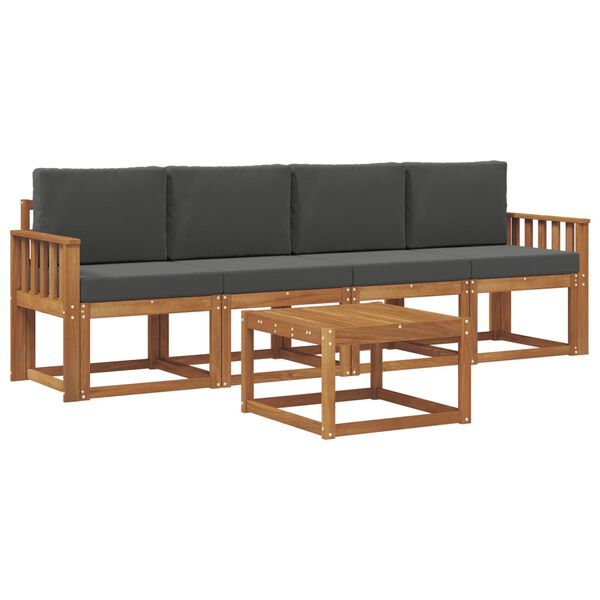 vidaXL V&auml;li diivanikomplekt padjaga 5 pcs Looduslik ja antriit