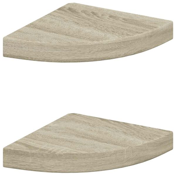 vidaXL nurgariiulid, 2 tk, tammev&auml;rvi, 25 x 25 x 3,8 cm MDF