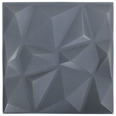 vidaXL 3D seinapaneelid, 24 tk, 50x50 cm, teemanthall, 6 m²