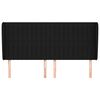 vidaXL voodipeats servadega, must, 163x23x118/128 cm, kangas