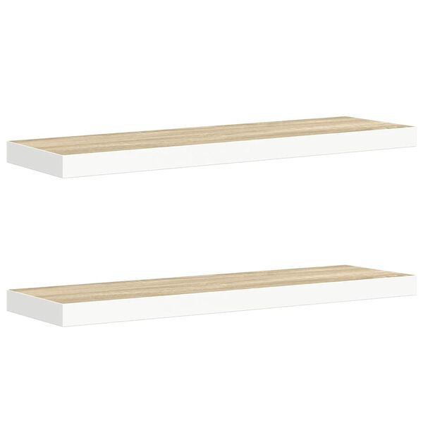 vidaXL seinariiulid, 2 tk, tamm ja valge, 80 x 23,5 x 3,8 cm MDF