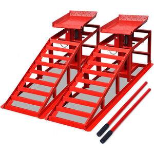 vidaXL autoremondi ramp 2 tk, punane, teras