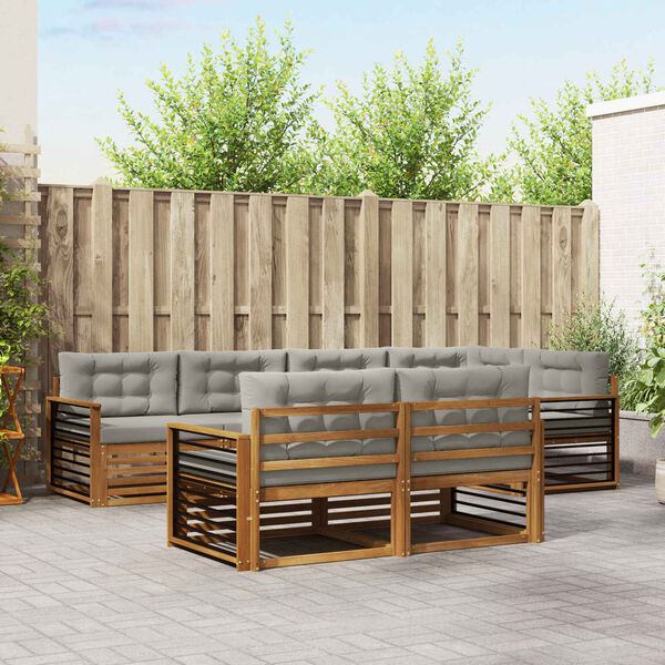 vidaXL V&auml;li diivanikomplekt padjaga 7 pcs Looduslik ja Hele Hall