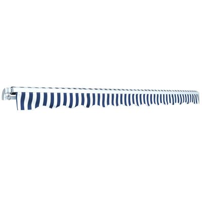 vidaXL kokkupandav käsitsi kasutatav varikatus, 450 cm, sinine/valge