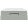 vidaXL ottomani voodi madratsiga, helehall, 140x190cm, samet