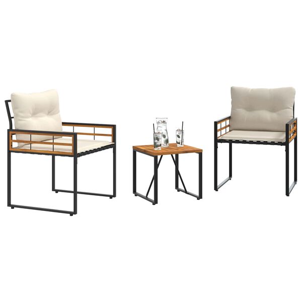 vidaXL Välis mööbli komplekt padjaga 3 pcs cream