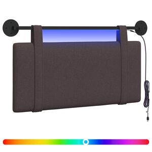 vidaXL Rippuv voodipeats LED-valgustusega Tume pruun kangas