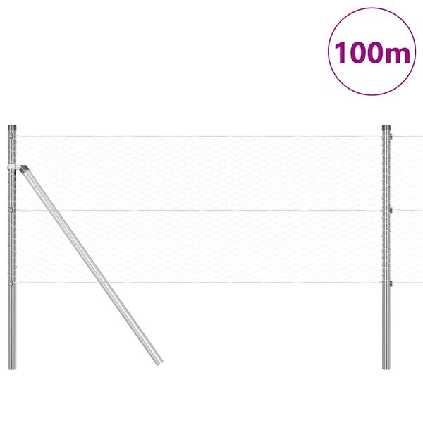 vidaXL Aiapost H&otilde;bedane 100 x 0,6 m (25 mm v&otilde;rgu) Teras