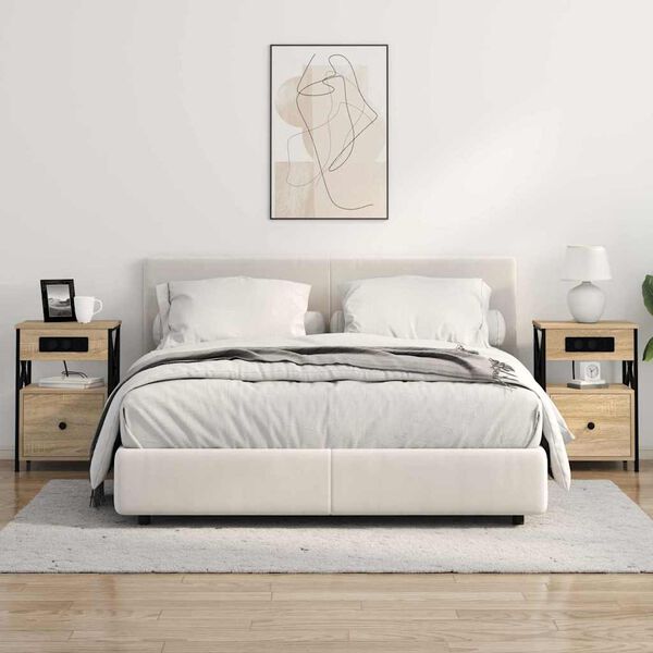 vidaXL &Ouml;&ouml;lambi kapp 2 pcs Sonoma tamm 40 x 31 x 60 cm Tehispuit