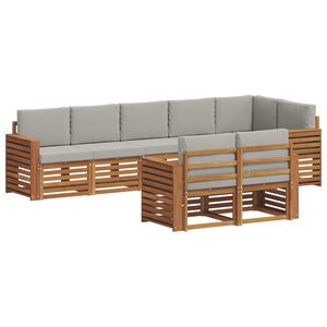 vidaXL Diivanikomplektid 8 pcs Looduslik ja Hele Hall Tugev akatsiapuu