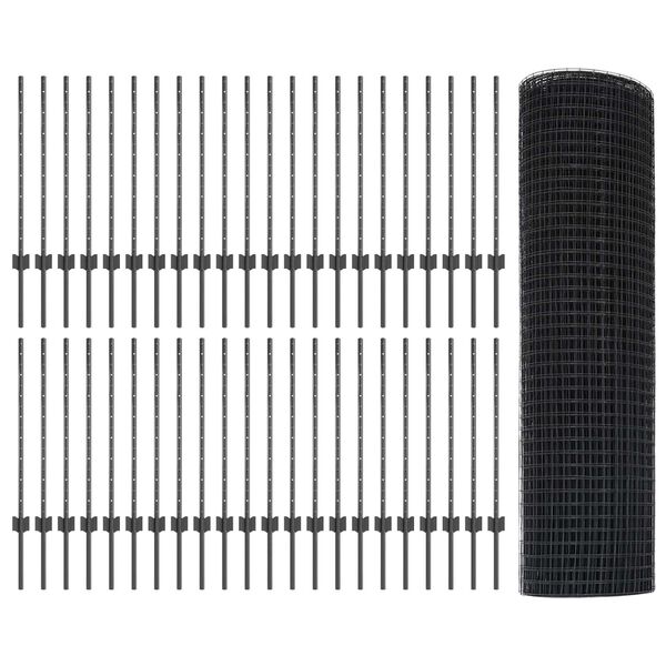 vidaXL Aed koos postiga Hall 0,8 x 100 m Terased ja PVC