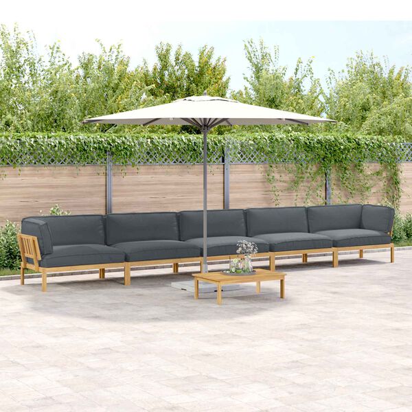 vidaXL Diivanikomplekt padjaga 6 pcs Antratsiit Tugev akatsiapuu