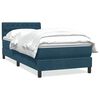 vidaXL Box Vedruvoodi Madratsiga Tumesinine 100x220 cm samet