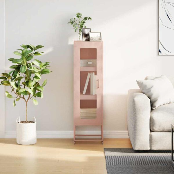vidaXL Highboard Pink 36x39x123 cm K&uuml;lmvaltsitud teras