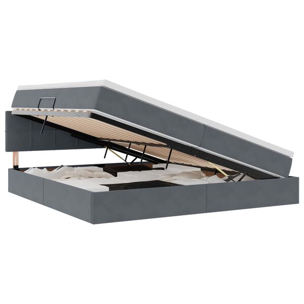 vidaXL Laos voodi madratsiga peaga Tumehall 200 x 200 cm Samet