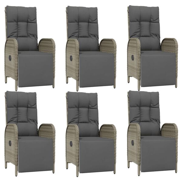 vidaXL 7-osaline aiam&ouml;&ouml;bli komplekt patjadega, hall, pol&uuml;rotang