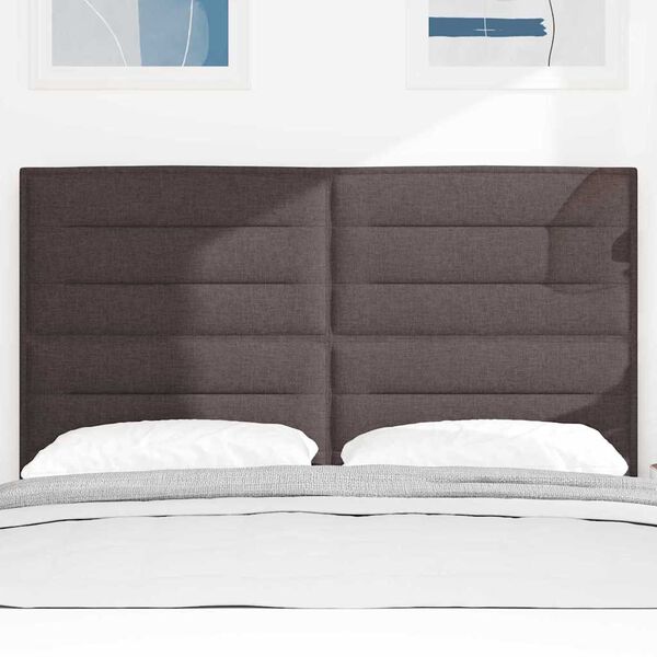 vidaXL LED peatoed LED -ribatuledega peaga Tume pruun 144 cm Pol&uuml;ester