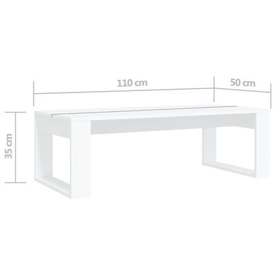 vidaXL kohvilaud, valge, 110 x 50 x 35 cm, tehispuit