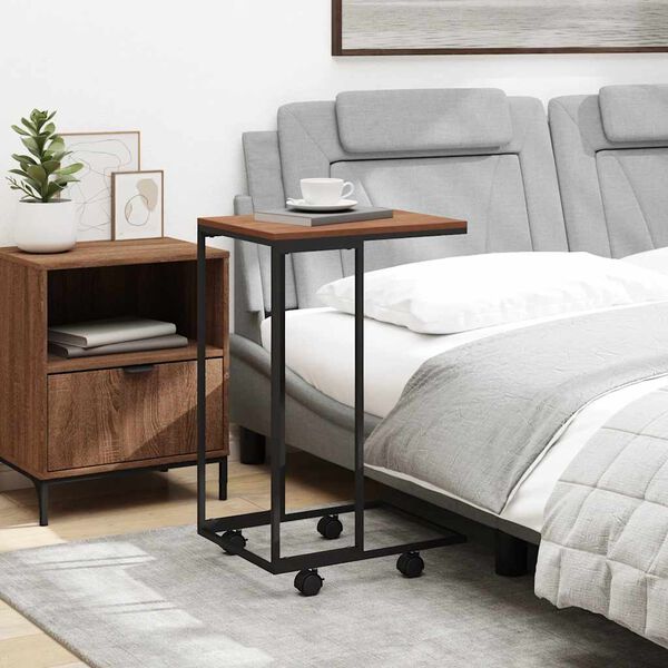 vidaXL lisalaud ratastega, must, 40 x 30 x 63,5 cm, tehispuit