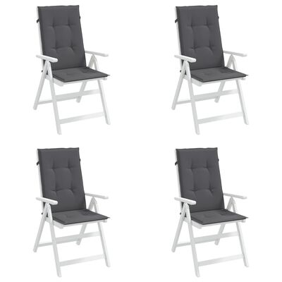 vidaXL kõrge seljatoega toolipadjad 4 tk antratsiit 120x50x3 cm kangas