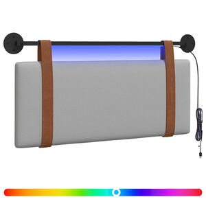 vidaXL Rippuv voodipeats LED-valgustusega Pilvine hall Antiik PU