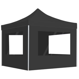 vidaXL kokkupandav peotelk seintega, alumiinium, 2 x 2 m, antratsiit