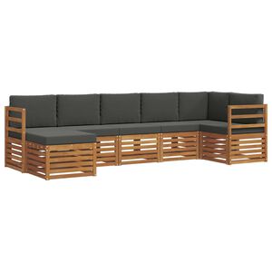 vidaXL Nurgadiivanikomplekt padjaga 7 pcs Looduslik ja antriit