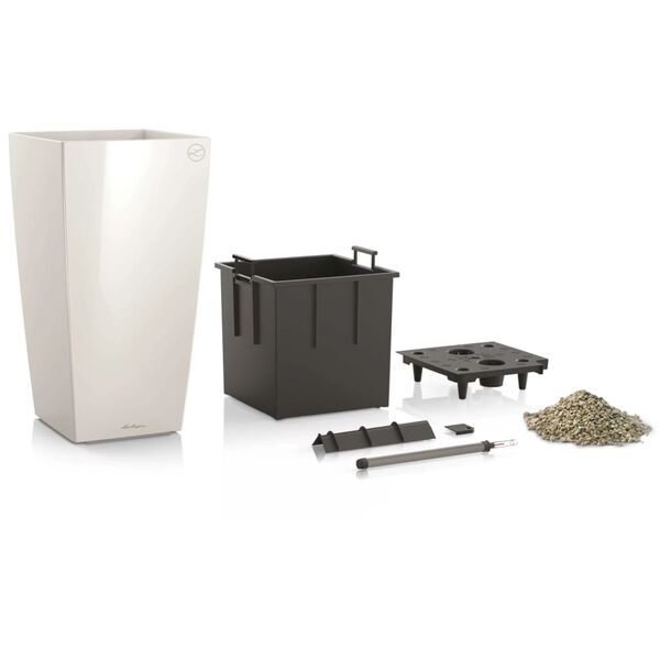 LECHUZA taimekast "Cubico 40 ALL-IN-ONE" k&otilde;rgl&auml;ikega valge 18191