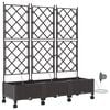 vidaXL Aiakonteiner Kastmise ja Ratastega 3 tk Pruun 120 x 40 x 132 cm