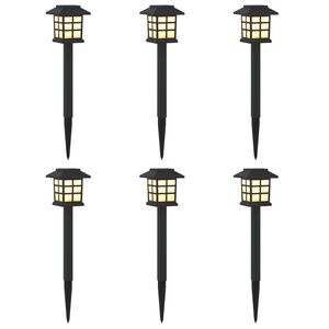 vidaXL V&auml;lised p&auml;ikesevalgused maapinna konksuga 6 pcs Soe valge PP