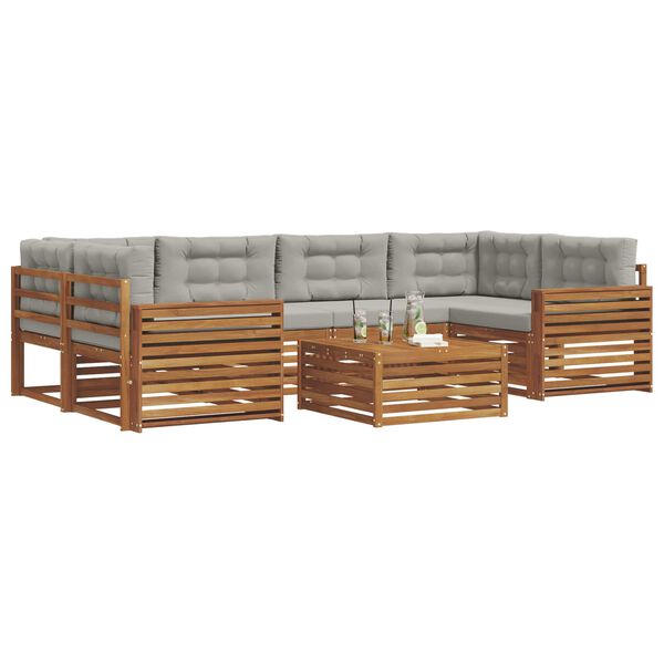 vidaXL V&auml;li diivanikomplekt padjaga 7 pcs Looduslik ja Hele Hall