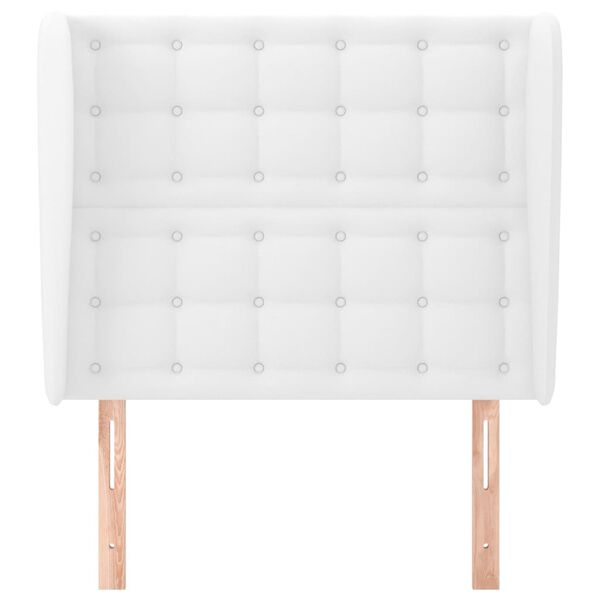 vidaXL voodipeats servadega, valge, 93x23x118/128 cm, kunstnahk