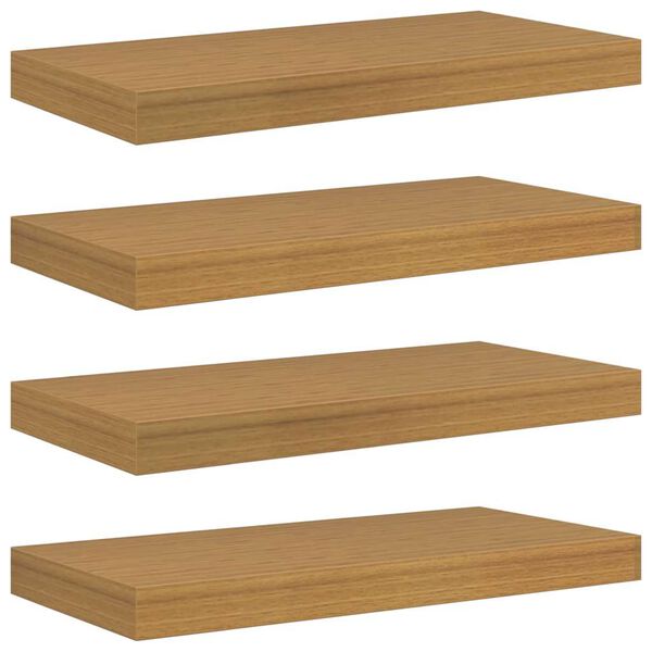 vidaXL Seinariiul ladustamisega 4 pcs Beež 50 x 23,5 x 4 cm Tehispuit