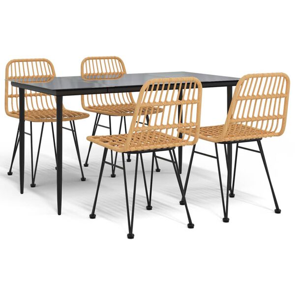 vidaXL 5-osaline aiamööbli komplekt, polürotang