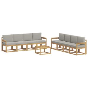 vidaXL V&auml;li diivanikomplekt 9 pcs Valge ja helehall 59 x 59 x 37 cm