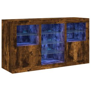 vidaXL puhvetkapp LED-tuledega, suitsutatud tamm, 123 x 37 x 67 cm