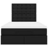 vidaXL Ottomani voodiraam madratsiga, must, 120x200cm, kunstnahk