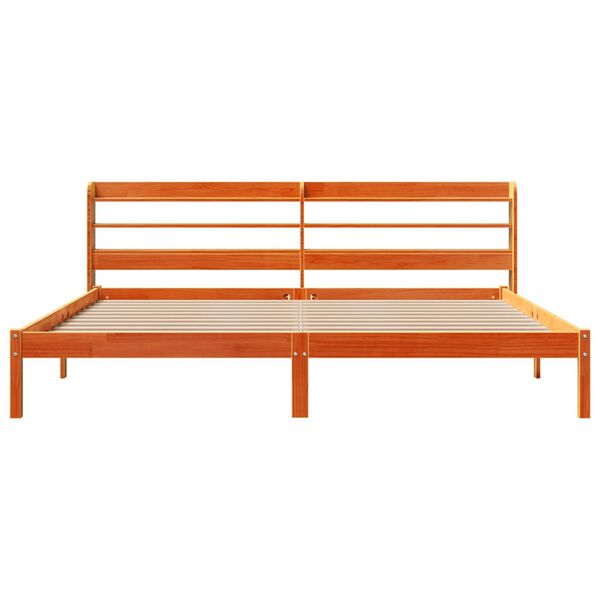 vidaXL voodiraam peatsiga, vahapruun, 180 x 200 cm, m&auml;nnipuit