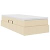 vidaXL Voodi hoiukohaga ja madratsiga cream 100 x 200 cm Pol&uuml;ester