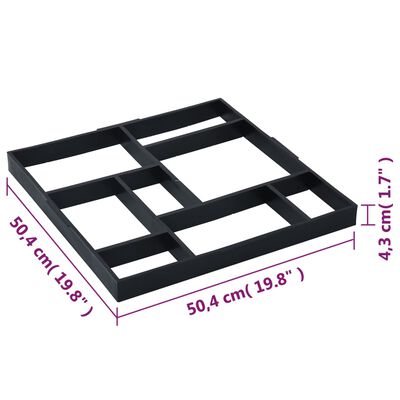 vidaXL sillutiste vormid 2 tk 50,4 x 50,4 x 4,3 cm plast