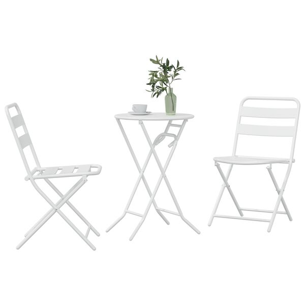 vidaXL Bistrokomplekt 3 pcs Valge Teras