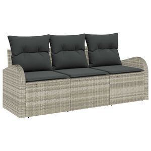 vidaXL Aia Diivanikomplekt ladustamisega 3 pcs Helehall Pol&uuml;rooster